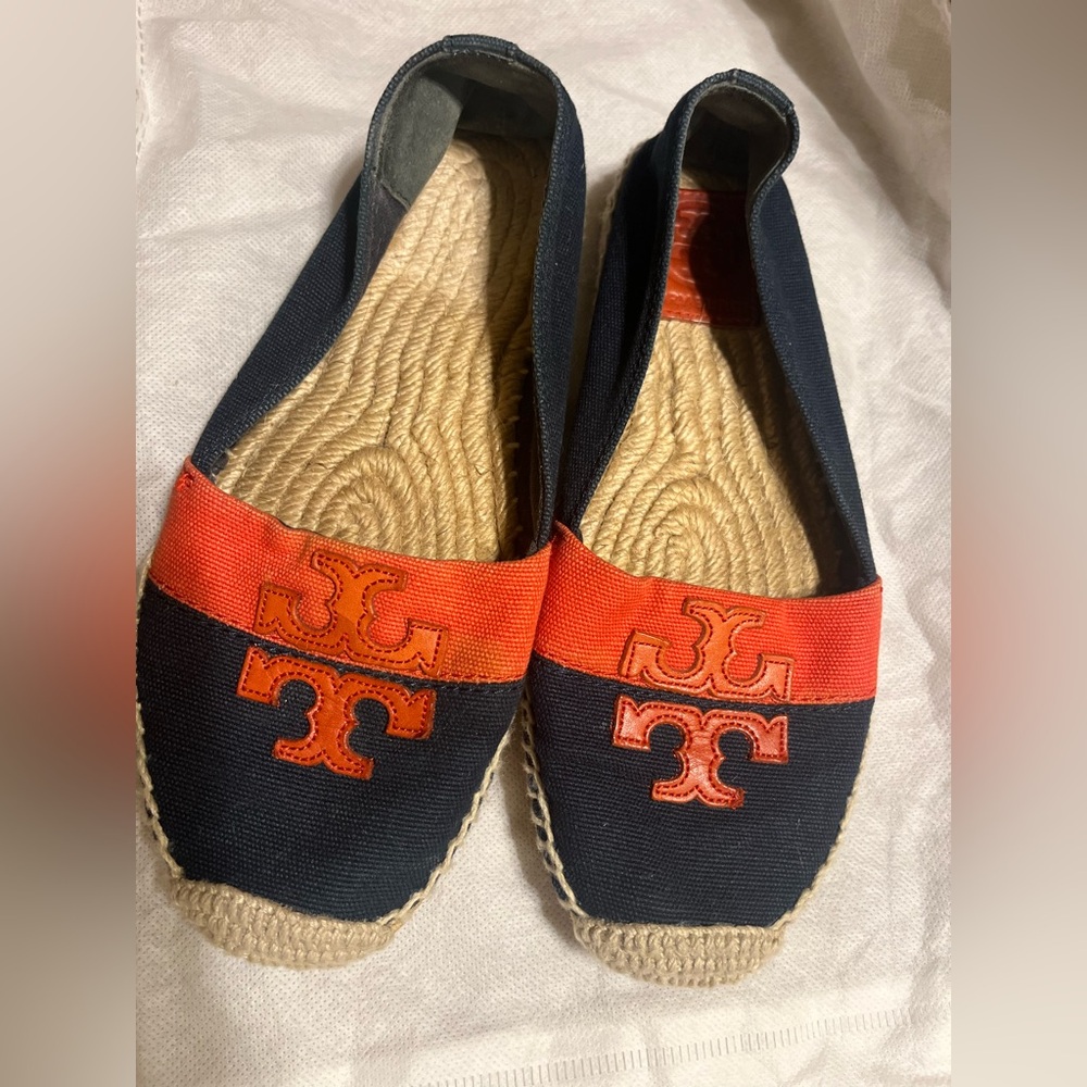 Tory Burch Blue and Orange Espadrilles